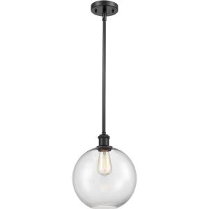 Large Athens-1 Light Pendant in Industrial Style-10 Inches Wide by 13 Inches High