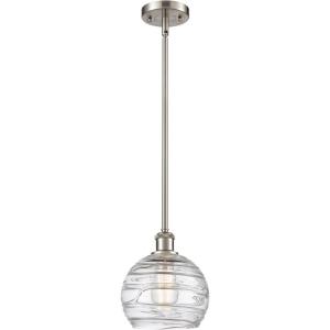 Deco Swirl-1 Light Pendant in Industrial Style-8 Inches Wide by 10 Inches High