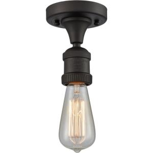 One Light Bare Bulb Semi-Flush Mount-4.5 Inches Wide by 5.5 Inches High