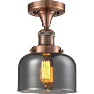 Large Bell-One Light Semi-Flush Mount-8 Inches Wide by 8 Inches High