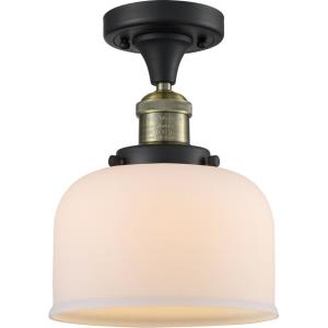 Large Bell-1 Light Semi-Flush Mount in Industrial Style-8 Inches Wide by 11.5 Inches High