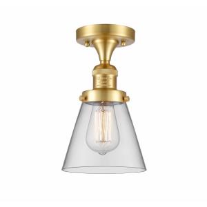 Small Cone-3.5W 1 LED Semi-Flush Mount in Industrial Style-6.5 Inches Wide by 9 Inches High