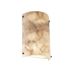 Alabaster Rocks Finials - 12.5 Inch Cylinder Outdoor Wall Sconce with Alabaster Resin Shade
