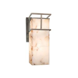 Alabaster Rocks Structure - 10.75 Inch Small LED Outdoor Wall Sconce with Alabaster Resin Shade