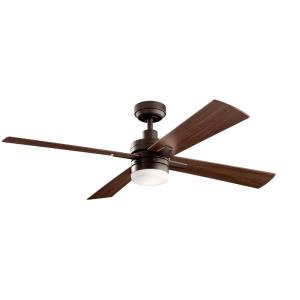 Lija - Ceiling Fan with Light Kit - with Transitional inspirations - 14.25 inches tall by 52 inches wide