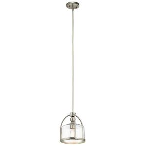1 light Mini Pendant - with Transitional inspirations - 10.75 inches tall by 9.5 inches wide