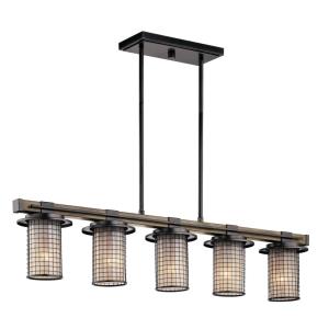 Ahrendale - 5 light Linear Chandelier - with Lodge/Country/Rustic inspirations - 8.75 inches tall by 6 inches wide