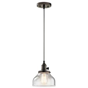 Avery - 1 light Mini Pendant - with Vintage Industrial inspirations - 8.5 inches tall by 8 inches wide