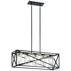 Moorgate - 5 light Linear Chandelier - with Lodge/Country/Rustic inspirations - 12.75 inches tall by 12 inches wide