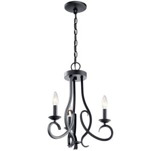 Ania - 3 Light Convertible Chandelier - with Traditional inspirations - 18.25 inches tall by 15 inches wide