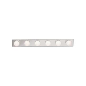 6 light Bath Bar - with Utilitarian inspirations - 4.25 inches tall by 36 inches wide