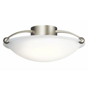 3 light Flush Mount - with Contemporary inspirations - 6.5 inches tall by 17 inches wide