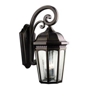 Courtyard - 3 light Outdoor X-Large Wall Mount - with Traditional inspirations - 22.25 inches tall by 10.25 inches wide