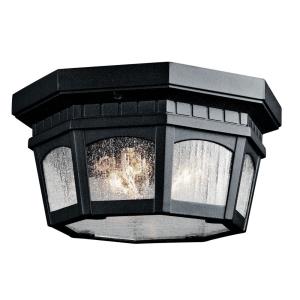 Courtyard - 3 light Outdoor Flush Mount - with Traditional inspirations - 6.25 inches tall by 12.25 inches wide