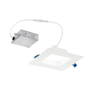 Direct to Ceiling - 312W 24 LED Square Recessed Downlight - with Utilitarian inspirations - 2 inches tall by 8 inches wide