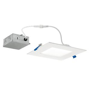 Direct to Ceiling - 1 LED Square Slim Downlight - with Utilitarian inspirations - 2 inches tall by 7 inches wide