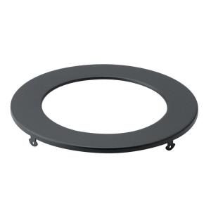 Direct to Ceiling - Round Slim Downlight Trim - with Utilitarian inspirations - 0.5 inches tall by 6.25 inches wide
