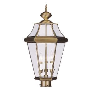 Georgetown - 3 Light Outdoor Post Top Lantern in Georgetown Style - 13 Inches wide by 23.25 Inches high