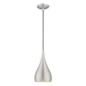 Metal Shade - 1 Light Mini Pendant in Metal Shade Style - 6.25 Inches wide by 17 Inches high