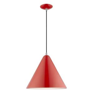 Metal Shade - 1 Light Mini Pendant in Metal Shade Style - 14 Inches wide by 18 Inches high
