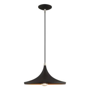 Metal Shade - 1 Light Mini Pendant in Metal Shade Style - 14 Inches wide by 13 Inches high