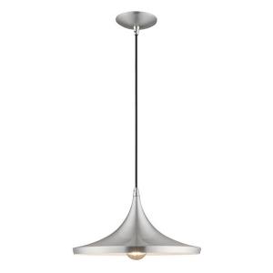 Metal Shade - 1 Light Mini Pendant in Metal Shade Style - 14 Inches wide by 13 Inches high