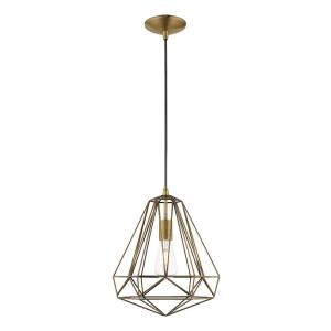 Geometric Shade - One Light Mini Pendant in Geometric Shade Style - 12.25 Inches wide by 18 Inches high