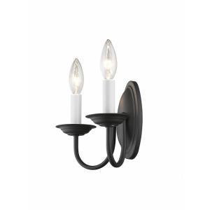 Home Basics - 2 Light Wall Sconce in Home Basics Style - 9.75 Inches wide by 7 Inches high