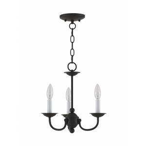 Home Basics - 3 Light Mini Chandelier in Home Basics Style - 14 Inches wide by 14 Inches high