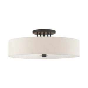 Meridian - 6 Light Semi-Flush Mount in Meridian Style - 30 Inches wide by 11.25 Inches high