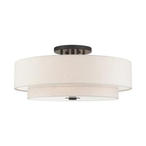 Meridian - 6 Light Semi-Flush Mount in Meridian Style - 30 Inches wide by 13.5 Inches high