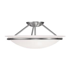 Newburgh - 3 Light Semi-Flush Mount In Transitional Style-7 Inches Tall and 16 Inches Wide
