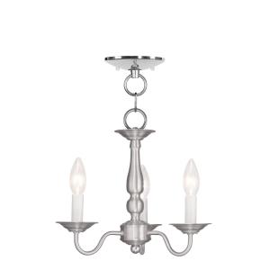 Williamsburgh - 3 Light Convertible Mini Chandelier in Williamsburgh Style - 11 Inches wide by 11 Inches high