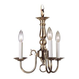 Williamsburgh - 3 Light Mini Chandelier in Williamsburgh Style - 14 Inches wide by 14 Inches high