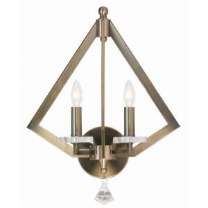 Diamond - 2 Light Wall Sconce in Diamond Style - 13 Inches wide by 16.5 Inches high