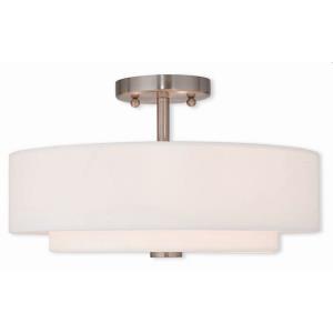 Claremont - 3 Light Semi-Flush Mount in Claremont Style - 15 Inches wide by 8.5 Inches high