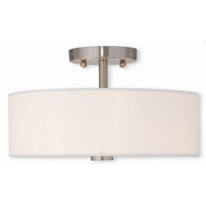 Meridian - 2 Light Semi-Flush Mount in Meridian Style - 13 Inches wide by 7.5 Inches high