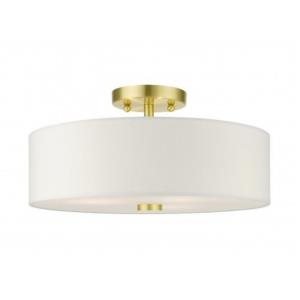 Meridian - 3 Light Semi-Flush Mount in Meridian Style - 15 Inches wide by 7.5 Inches high