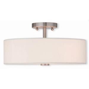 Meridian - 3 Light Semi-Flush Mount in Meridian Style - 15 Inches wide by 8.13 Inches high