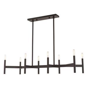 Copenhagen - 8 Light Linear Chandelier In Mid Century Modern Style-19 Inches Tall and 15 Inches Wide