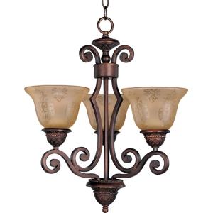 Symphony-3 Light Mini Chandelier in Mediterranean style-19 Inches wide by 21.5 inches high