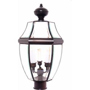 South Park-3 Light Outdoor Pole/Post Mount in Early American style-12 Inches wide by 23.5 inches high