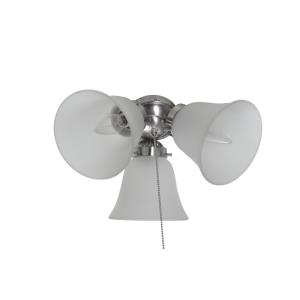 Basic-Max-Three Light Ceiling Fan Light Kit with Wattage Limiter in Builder style-12 Inches wide by 6.25 inches high