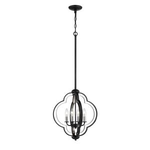 Four Light Pendant-16 Inches Wide by 68 Inches High