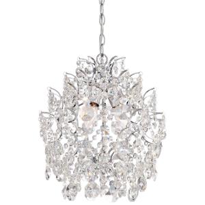 Mini Chandelier 3 Light Chrome in Traditional Style - 17 inches tall by 14 inches wide