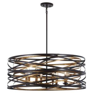 Vortic Flow - 8 Light Pendant in Contemporary Style - 11 inches tall by 30 inches wide