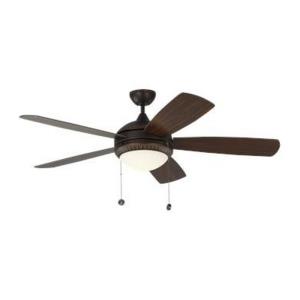 Discus Ornate - 5 Blade Ceiling Fan with Pull Chain Control and Includes Light Kit in Traditional Style - 52 Inches Wide by 15.6 Inches High