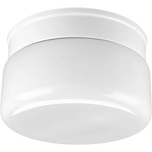 White Glass - 5 Inch Height - Close-to-Ceiling Light - 2 Light - Line Voltage