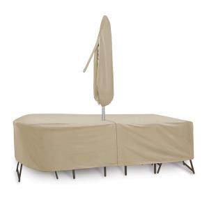 108x60 Inch Oval/Rectangular Table and Chair Cover with Umbrella Hole