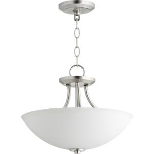 Barkley - 3 Light Dual Mount Convertible Pendant in Quorum Home Collection style - 15 inches wide by 12 inches high